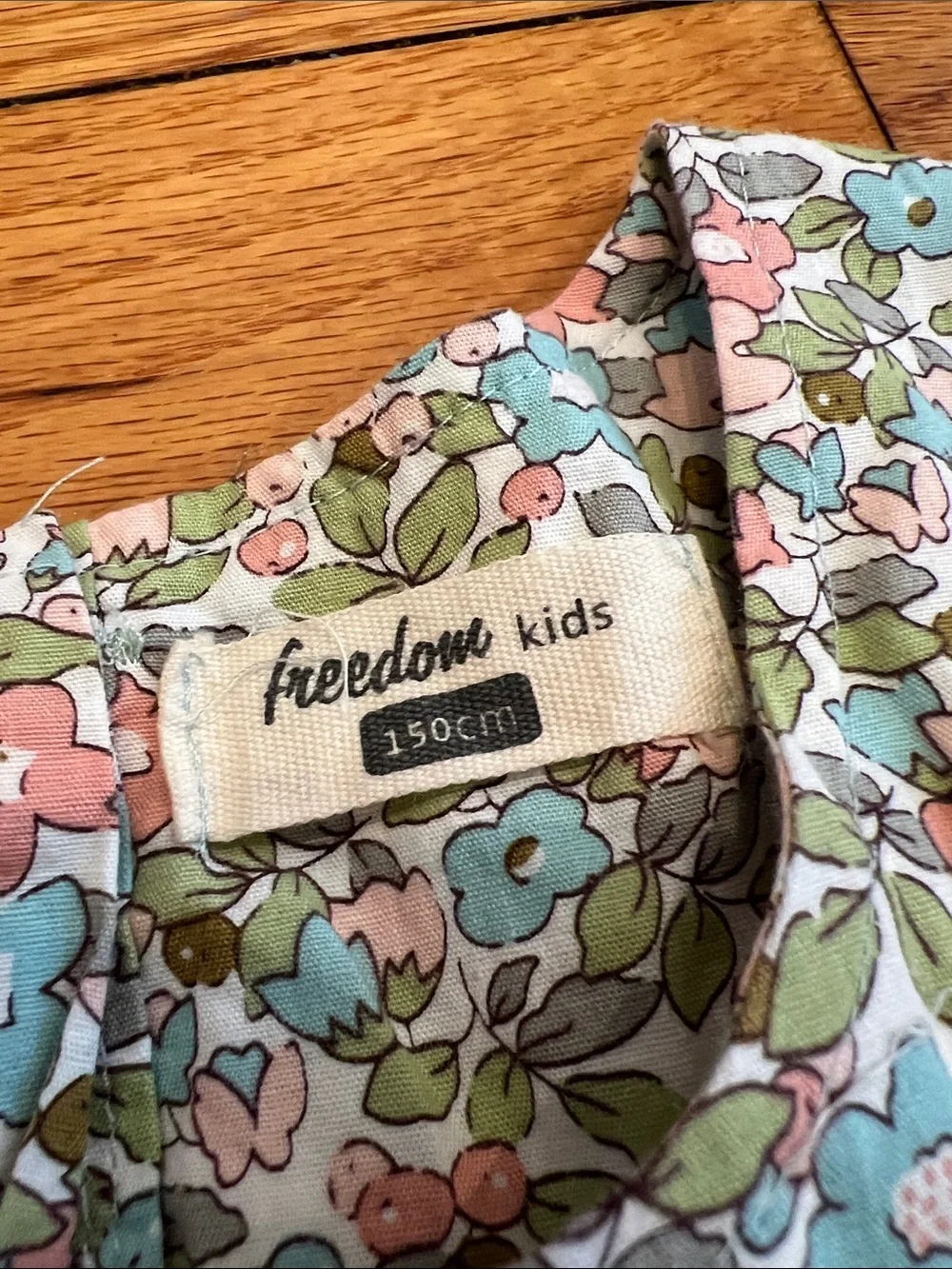 100% Cotton Liberty Print Spring Floral Pattern Dress with Shirring & Embroidery
